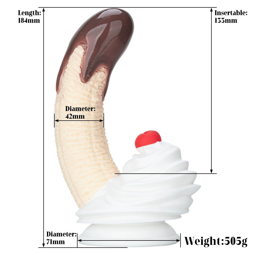 Cake chocolate-dipped banana silicone dildo