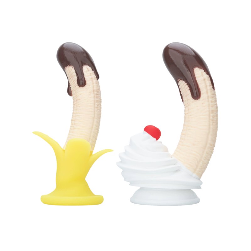 Chocolate-dipped banana silicone dildo, photo 1