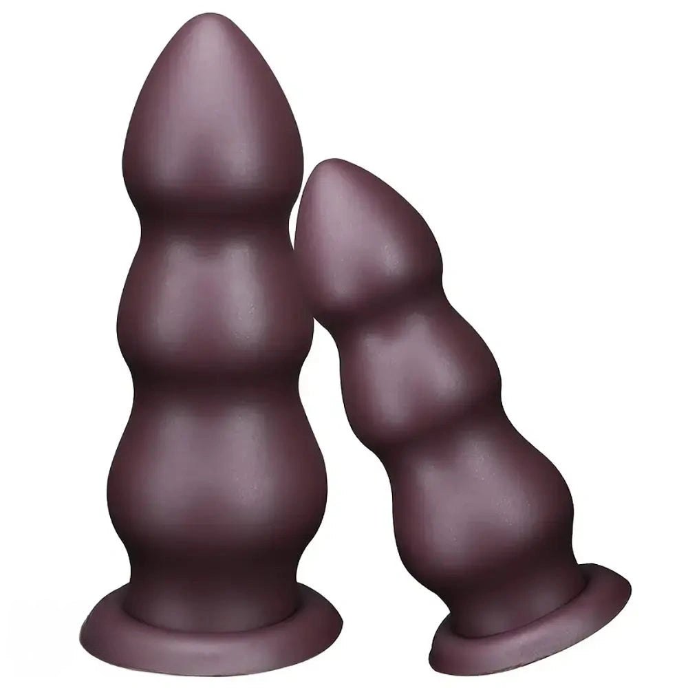 Chocolate ribbed anal dildo, photo 1