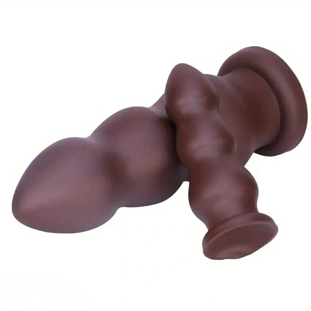 Chocolate ribbed anal dildo, photo 10