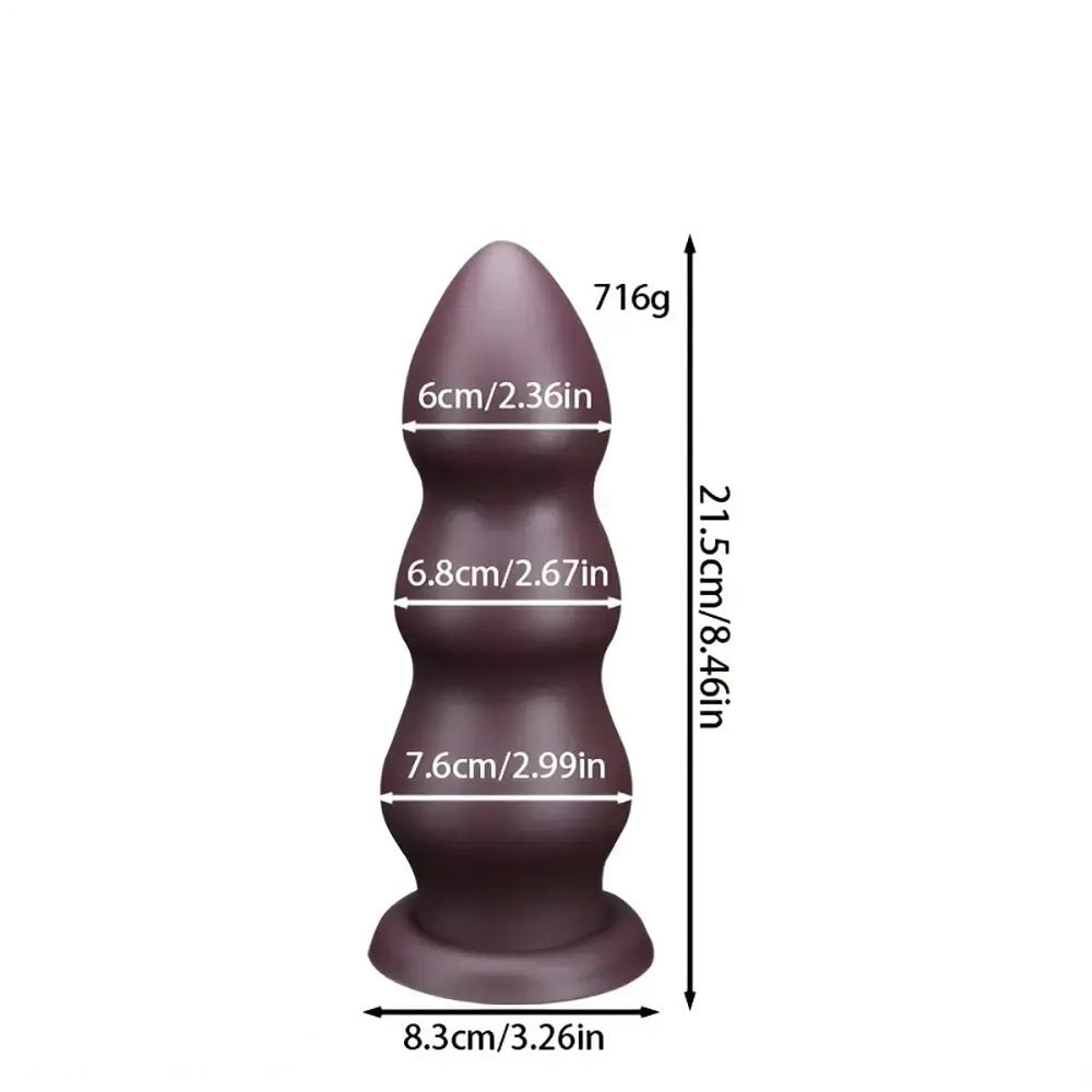 Chocolate ribbed anal dildo, photo 12
