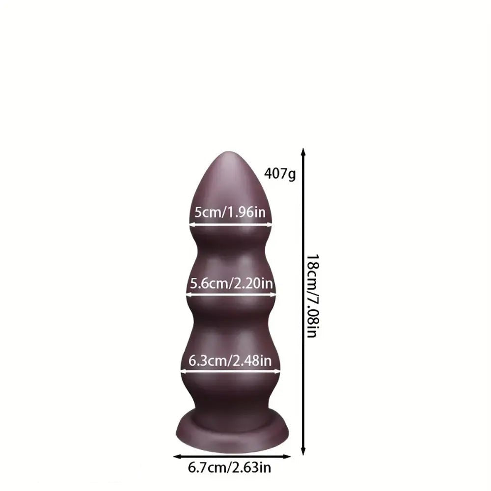Chocolate ribbed anal dildo, photo 3