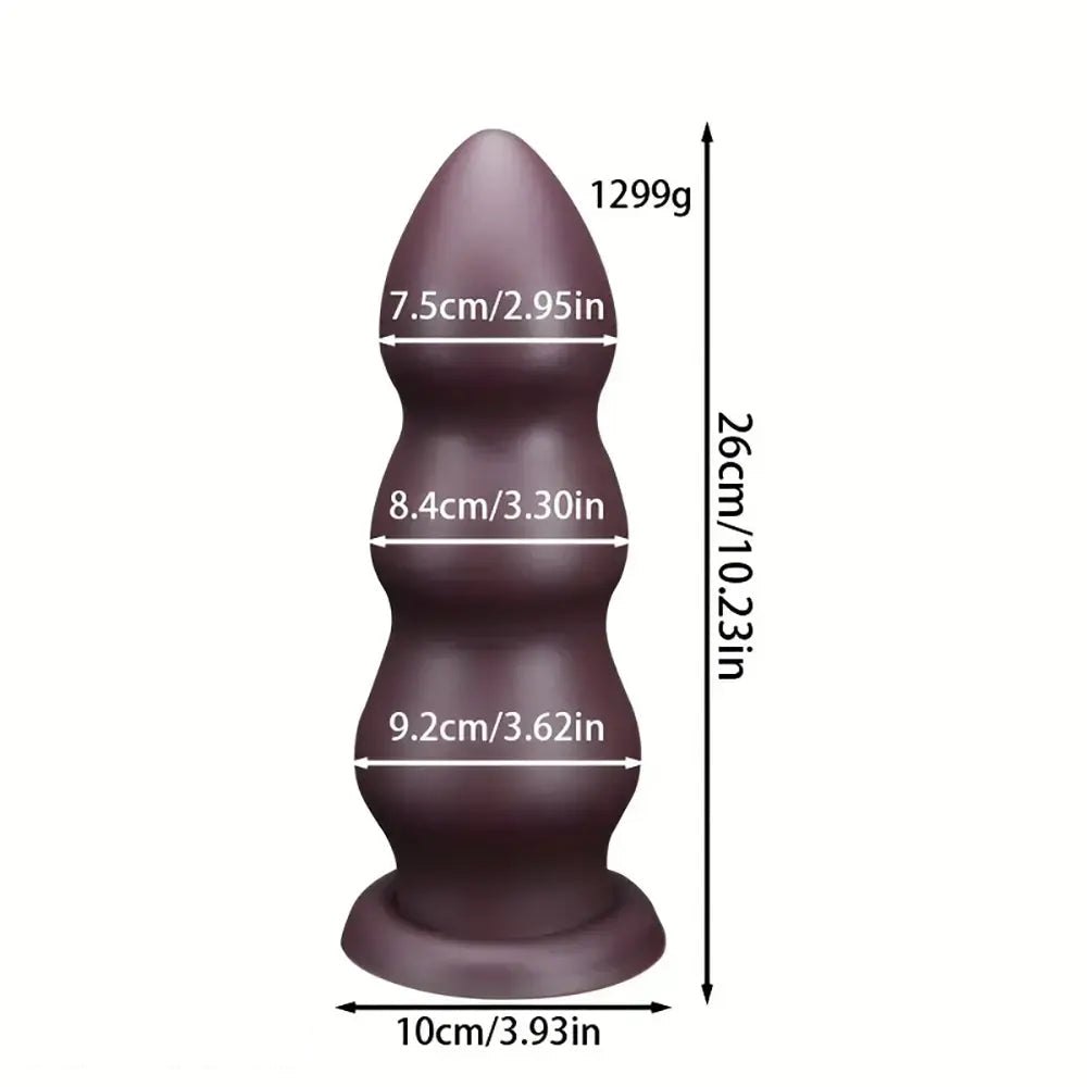 Chocolate ribbed anal dildo, photo 4