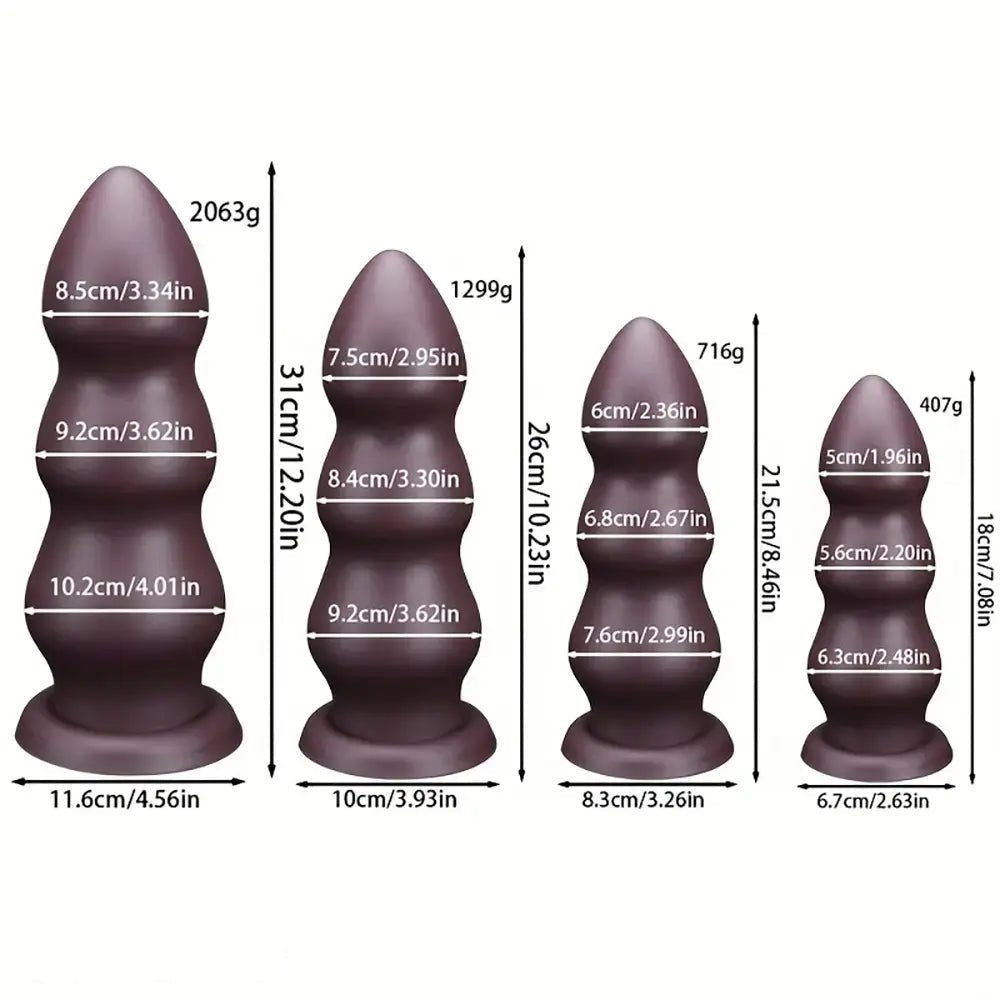 Chocolate ribbed anal dildo, photo 5