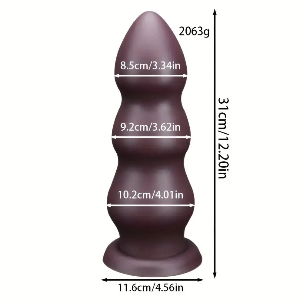 Chocolate ribbed anal dildo, photo 8