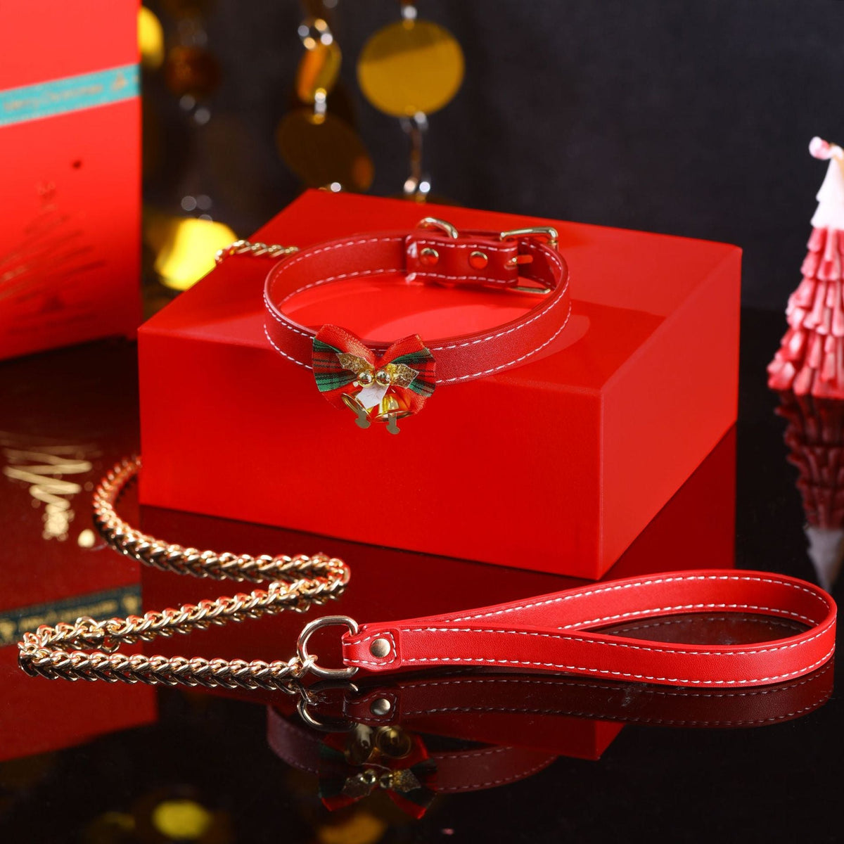 Red and gold christmas bondage restraint set, photo 11