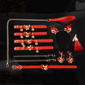 Red and gold christmas bondage restraint set, photo 15
