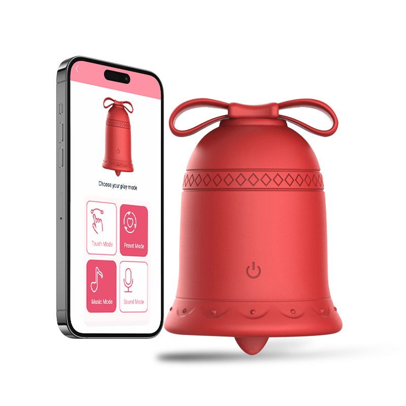 Christmas bell-shaped silicone clitoral vibrator, photo 1