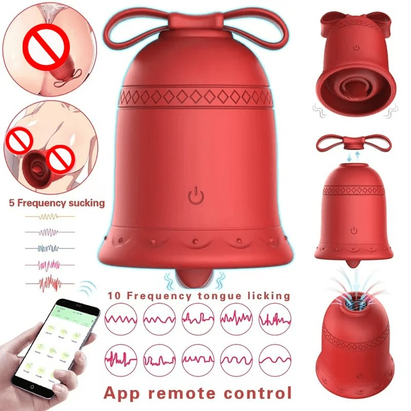 Christmas bell-shaped silicone clitoral vibrator, photo 3