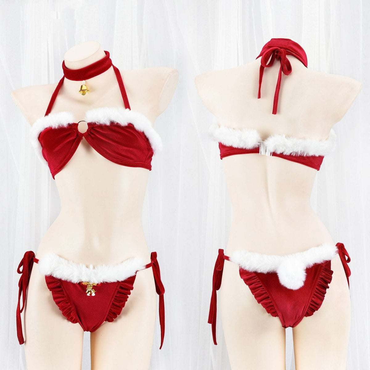 Christmas plush ruffled bra set, photo 7