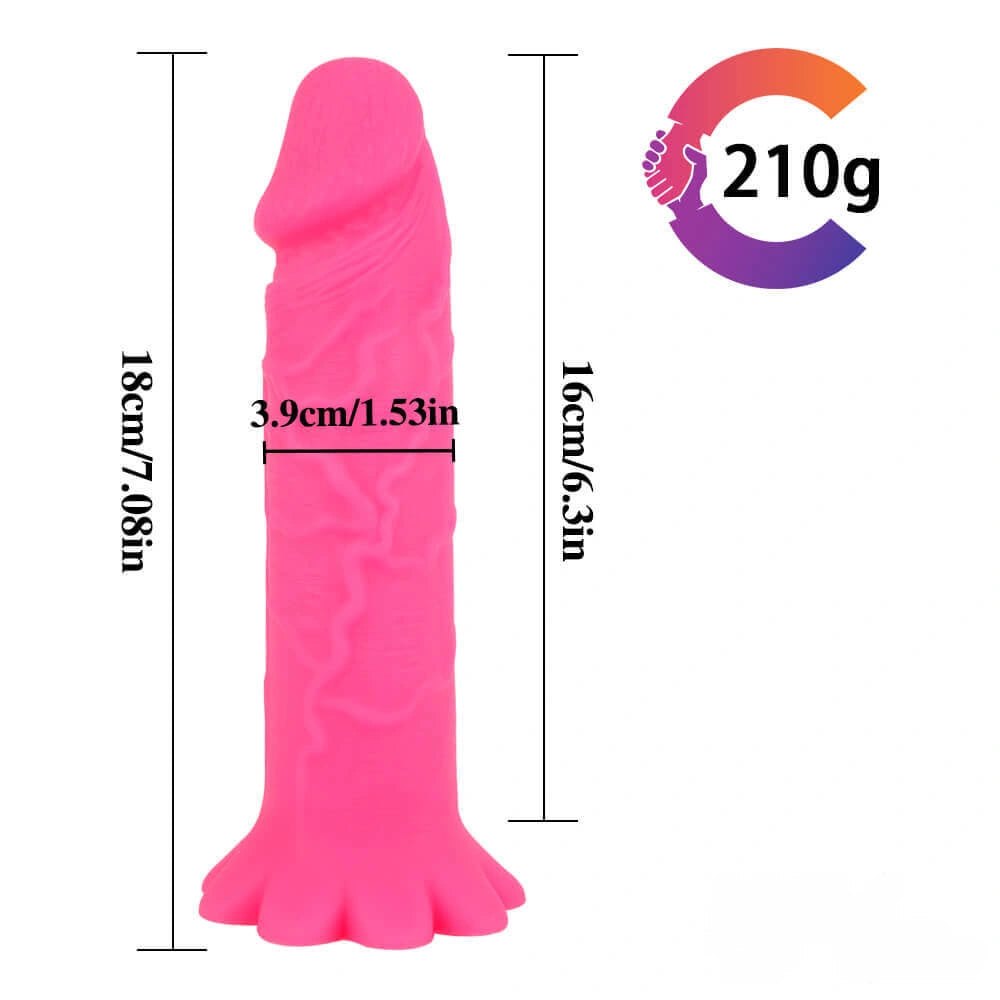 Pink liquid silicone suction cup dildo, photo 2
