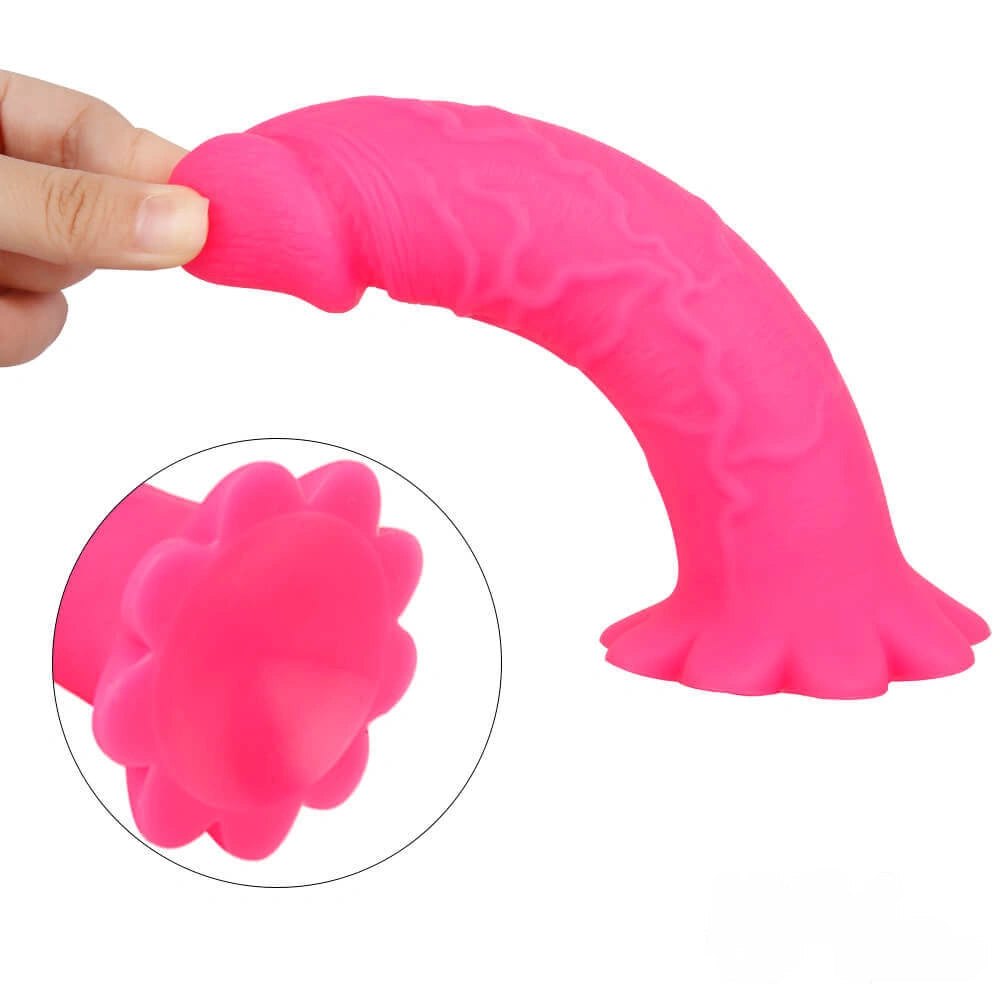 Pink liquid silicone suction cup dildo, photo 3