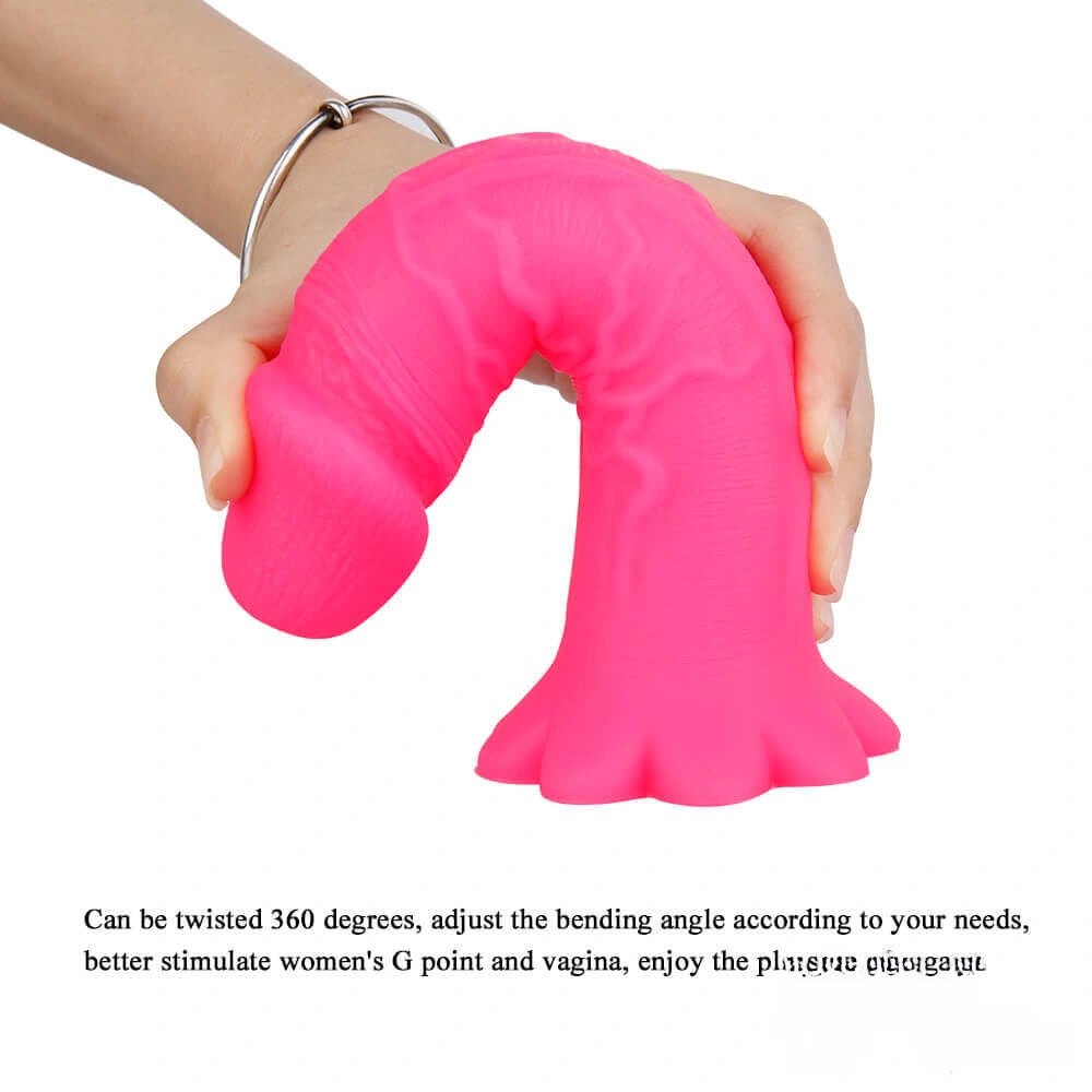 Pink liquid silicone suction cup dildo, photo 6