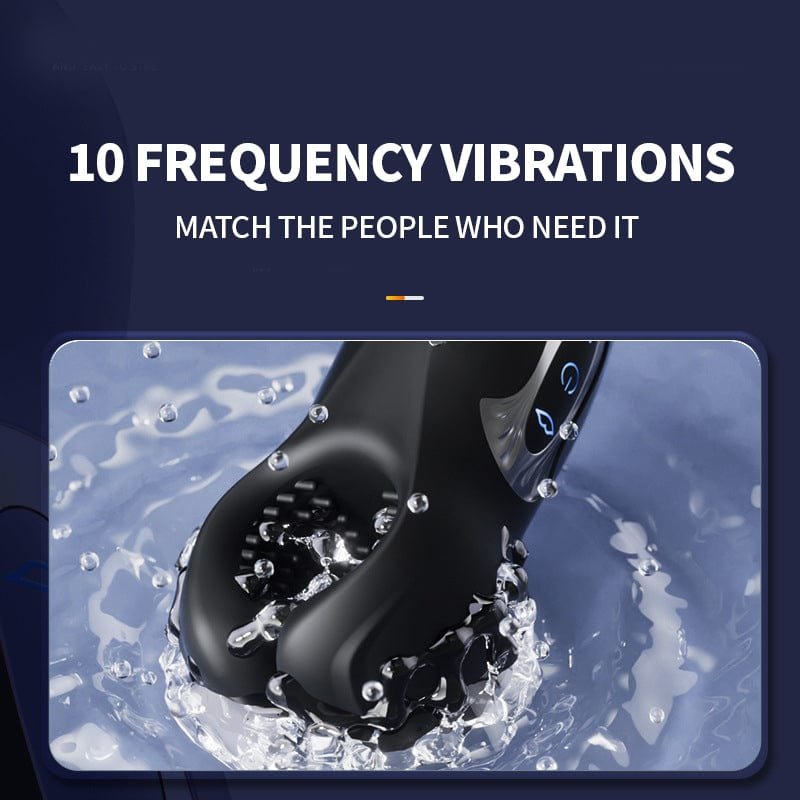 Black clamp-style vibrating stroker, photo 2