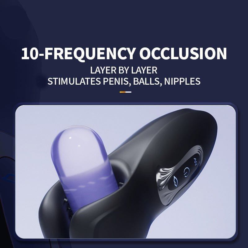 Black clamp-style vibrating stroker, photo 3