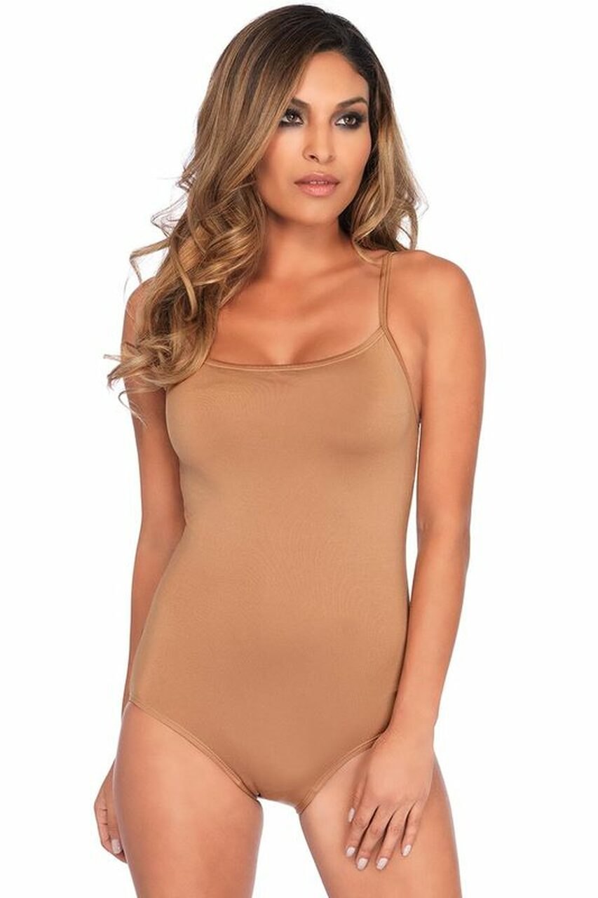 Nude classic stretch lingerie bodysuit