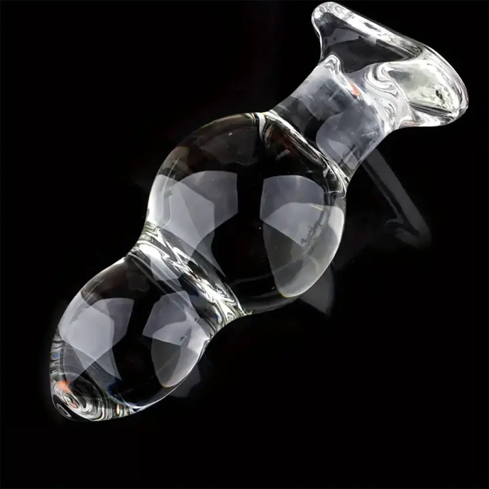 Clear beaded glass dildo, photo 10