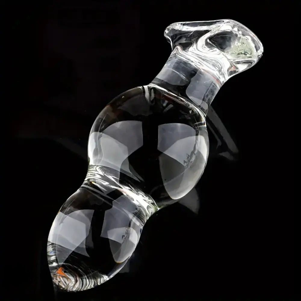 Clear beaded glass dildo, photo 12