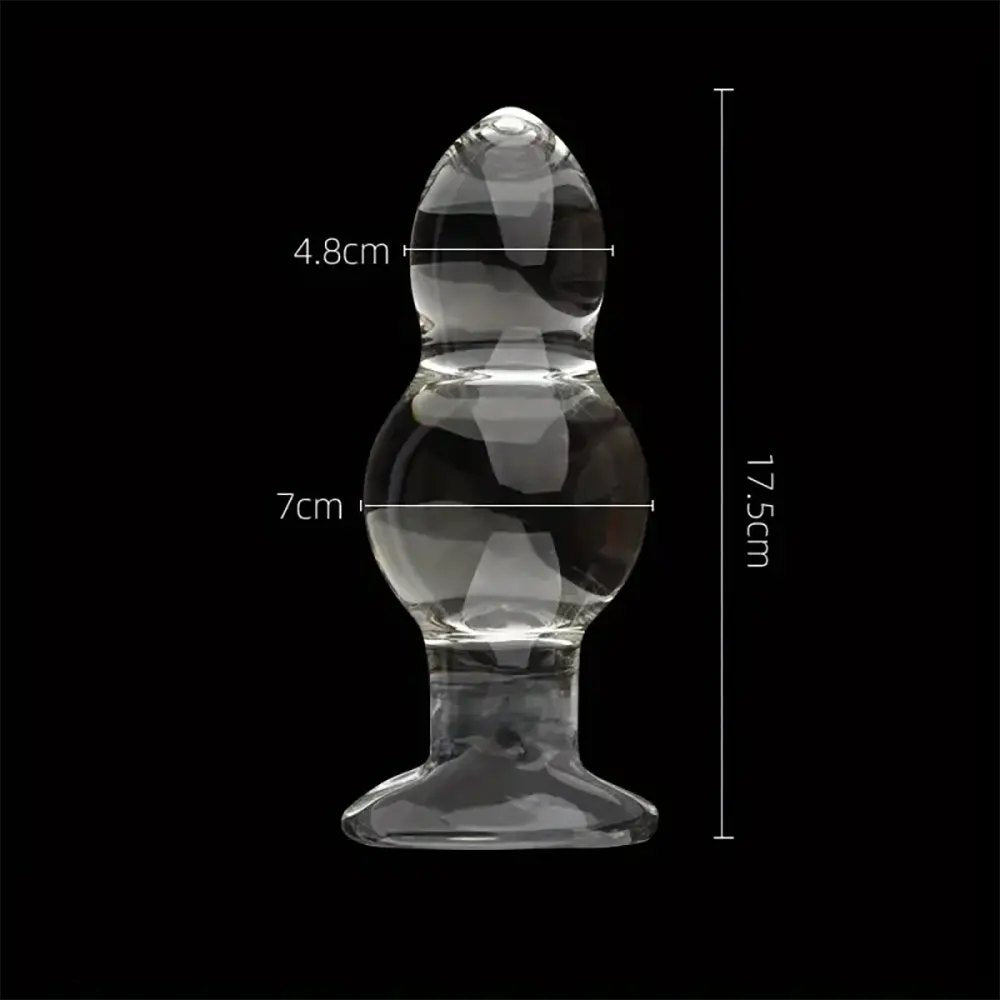 Clear beaded glass dildo, photo 2
