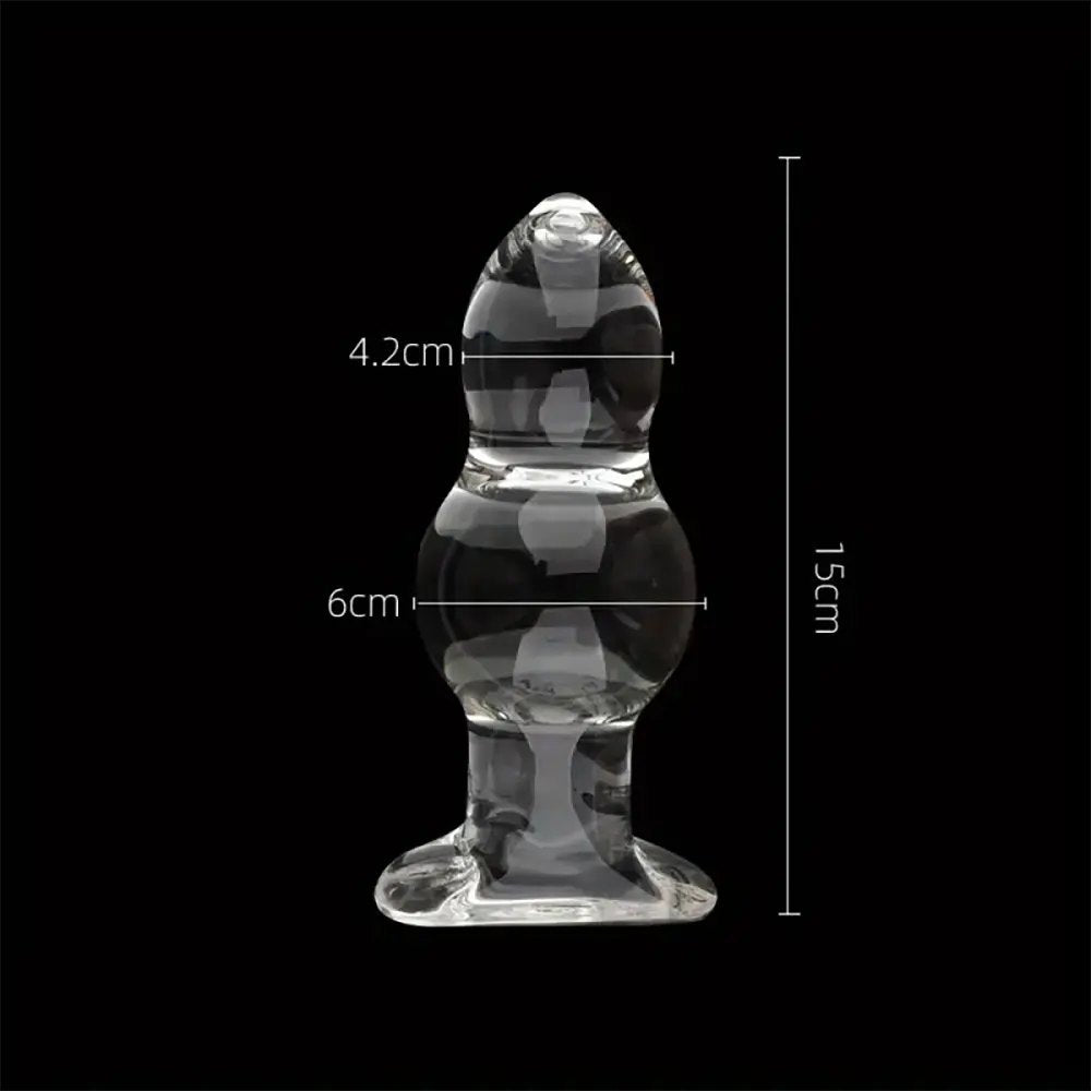 Clear beaded glass dildo, photo 3