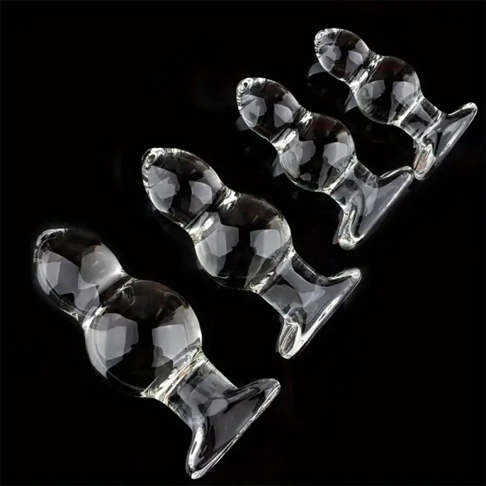 Clear beaded glass dildo, photo 4