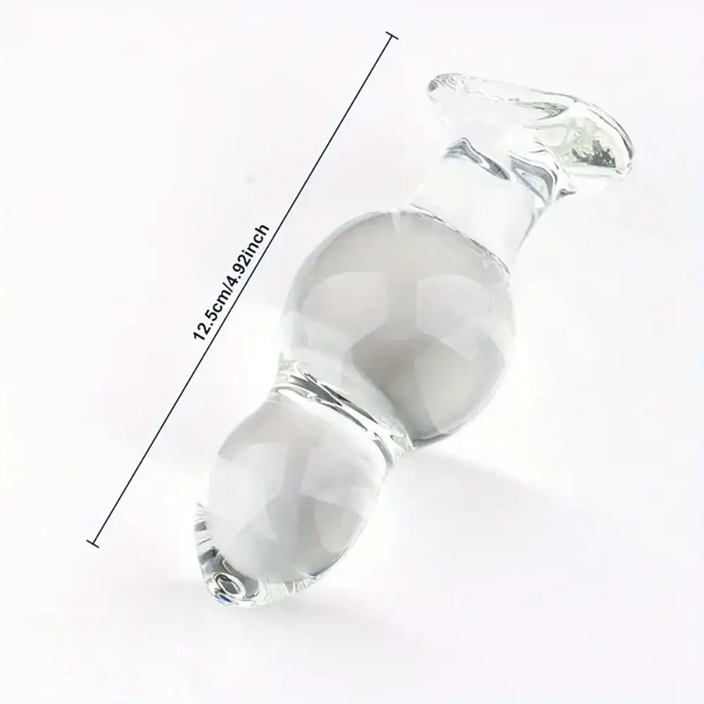 Clear beaded glass dildo, photo 5