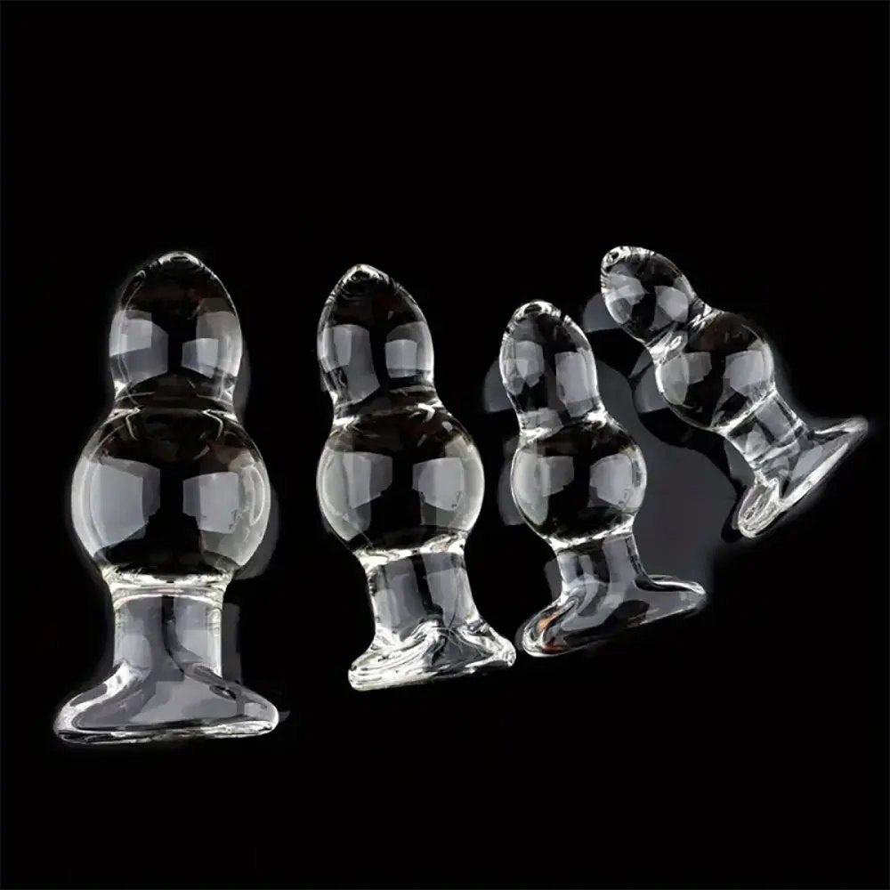 Clear beaded glass dildo, photo 6