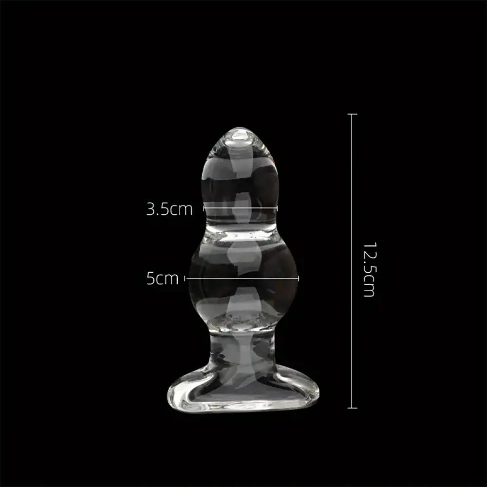 Clear beaded glass dildo, photo 8