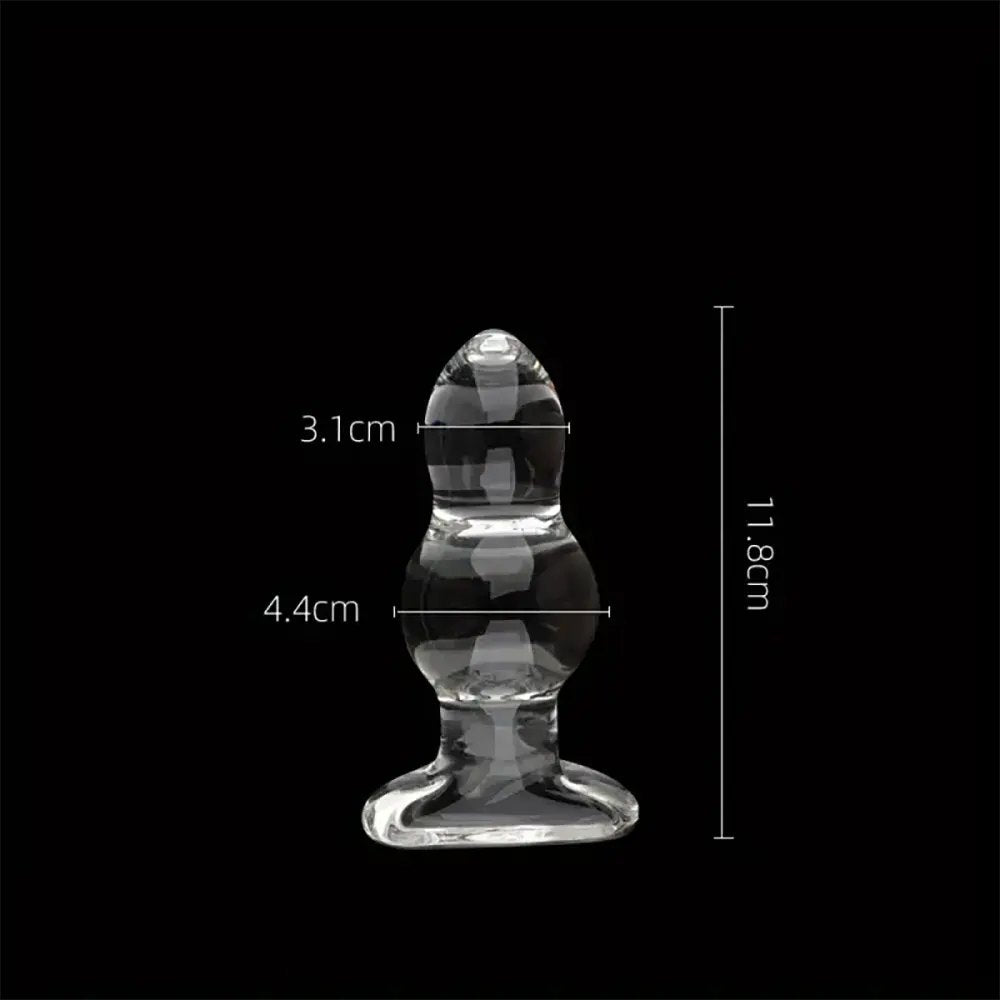 Clear beaded glass dildo, photo 9
