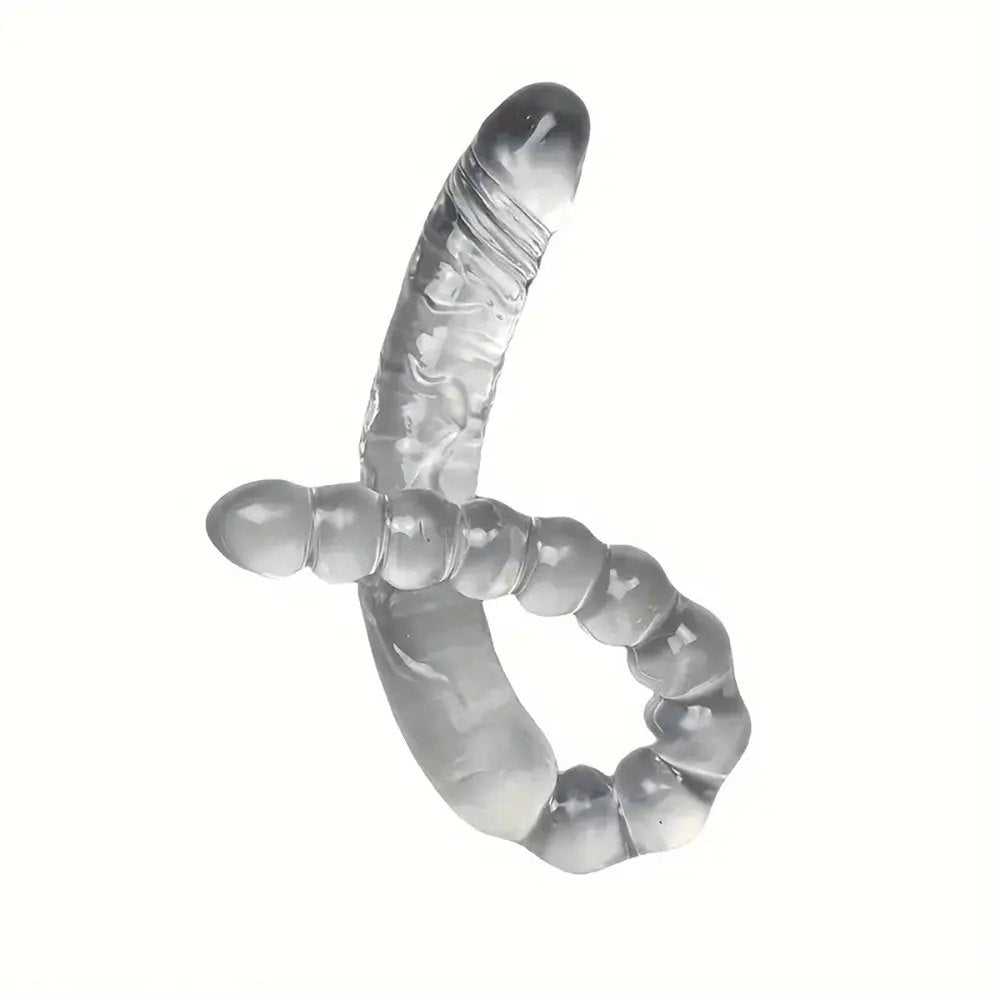 Clear double ended beaded dildo, photo 2