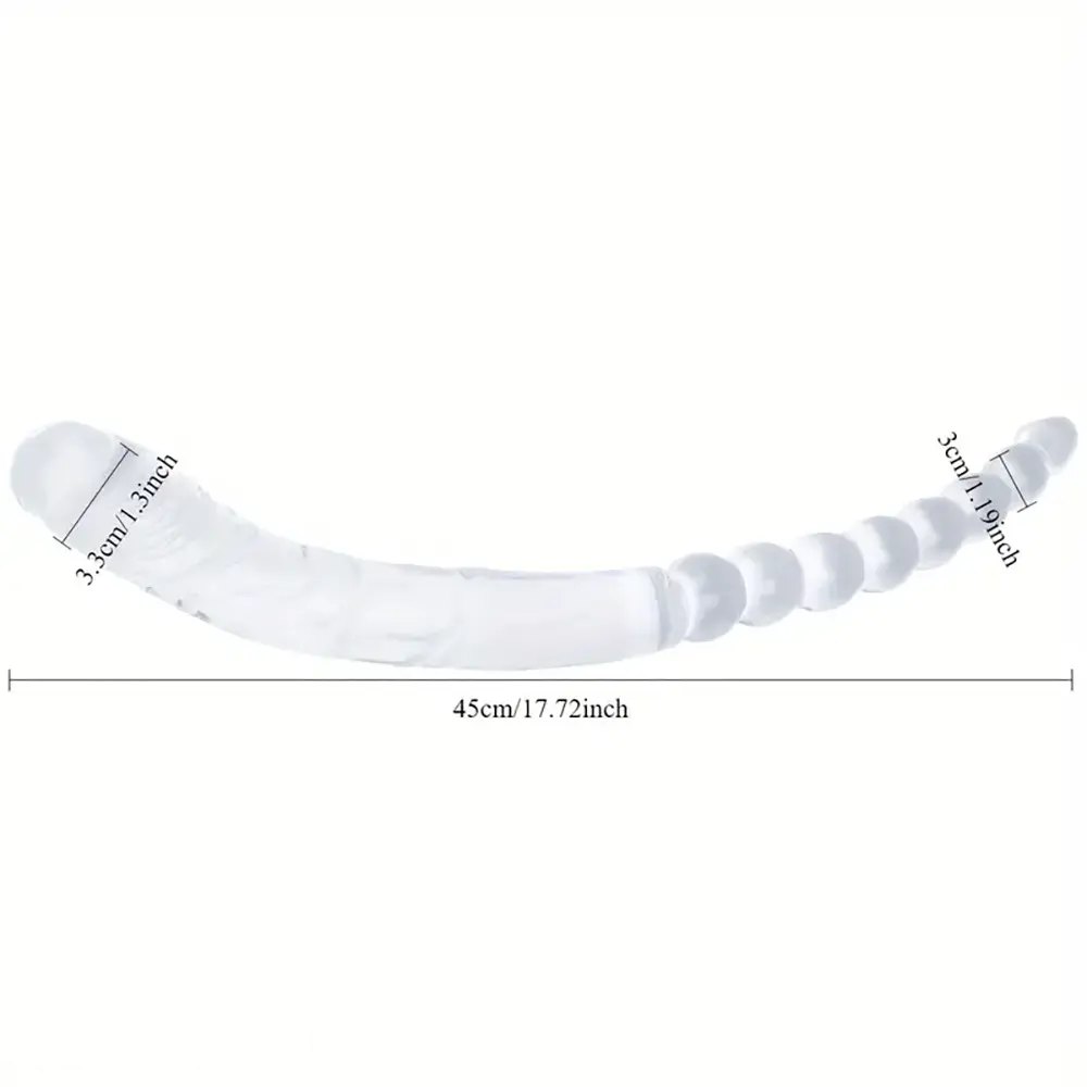 Clear double ended beaded dildo, photo 3