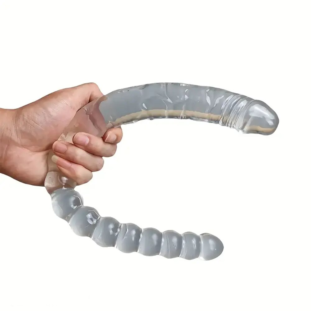 Clear double ended beaded dildo, photo 4
