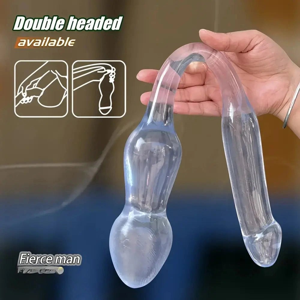 Clear double-ended pvc dildo, photo 1