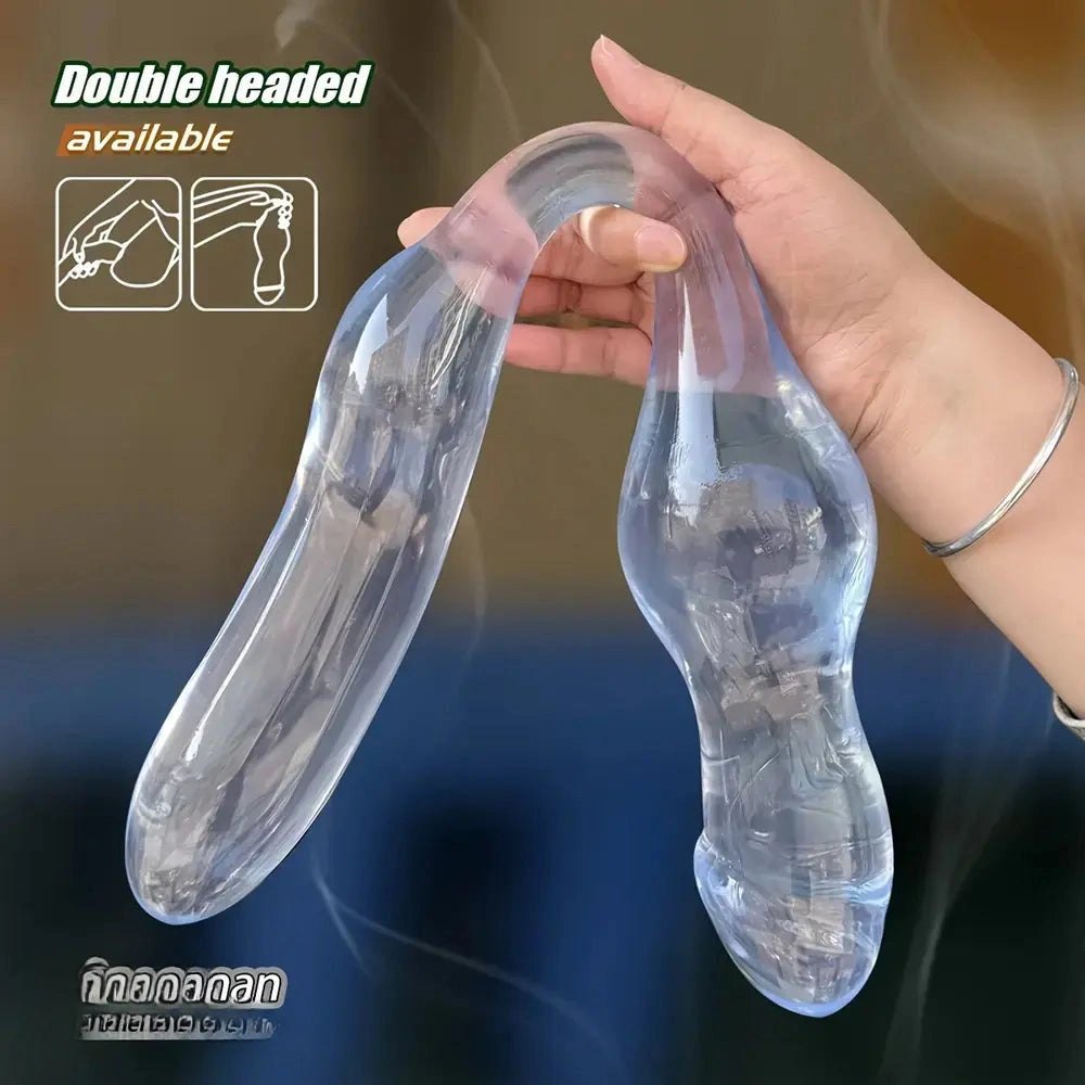 Clear double-ended pvc dildo, photo 2