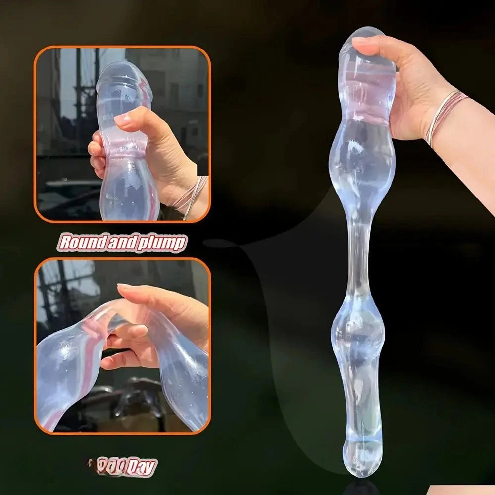 Clear double-ended pvc dildo, photo 9