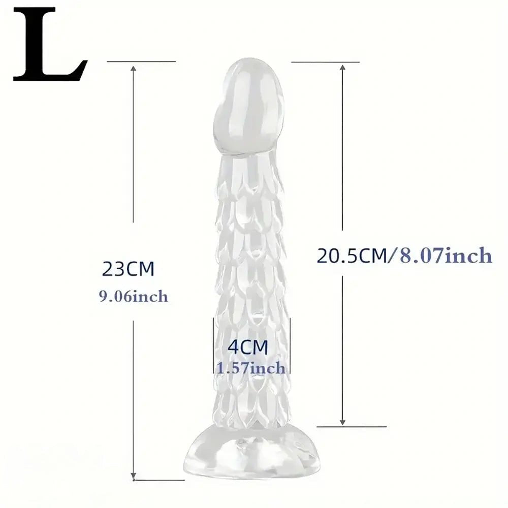 Clear dragon scale dildo, photo 3