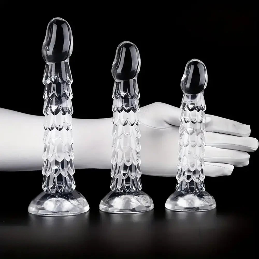 Clear dragon scale dildo, photo 4