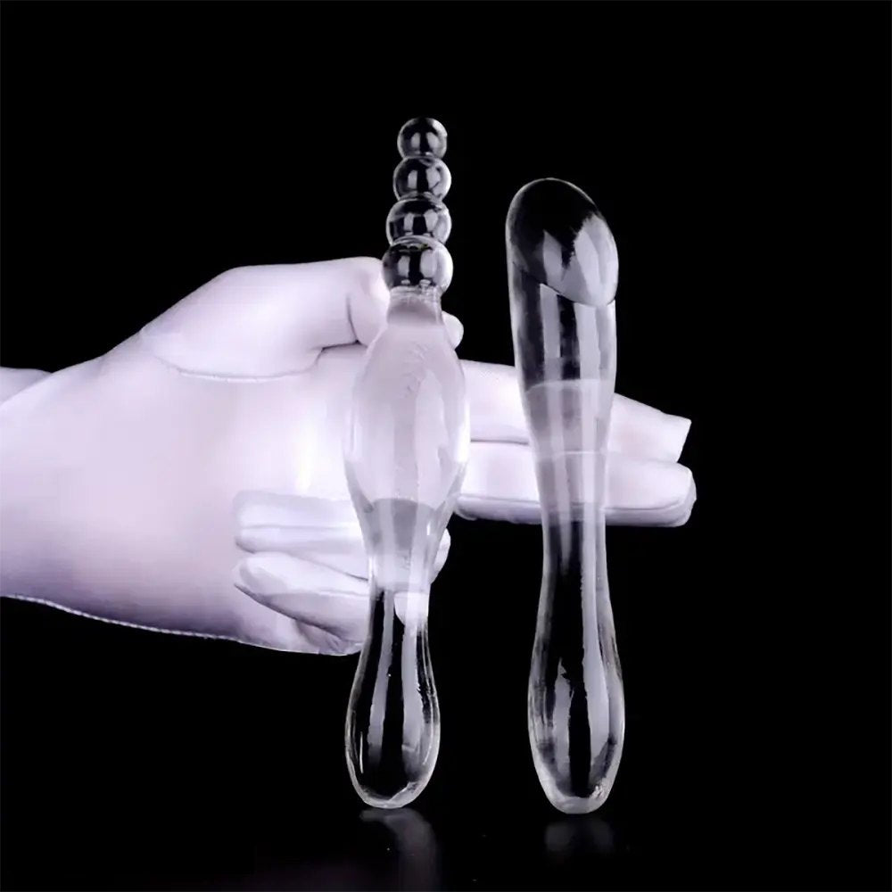 Clear beaded anal dildo, photo 1