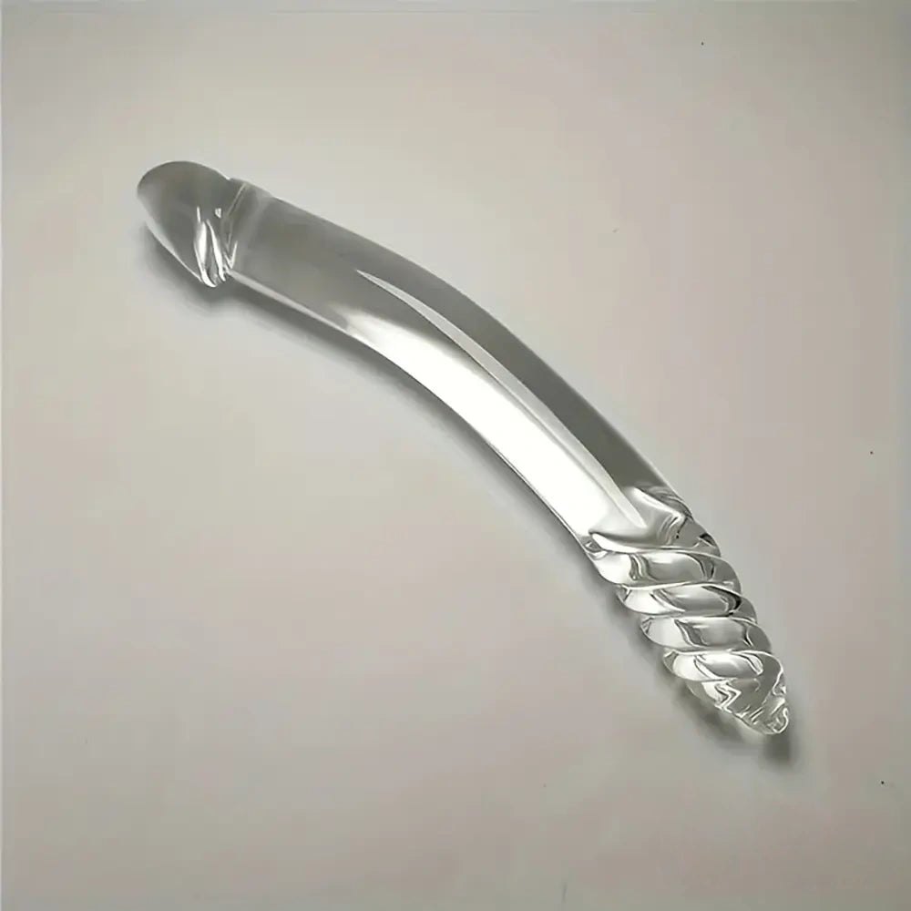 Clear curved glass dildo, photo 2