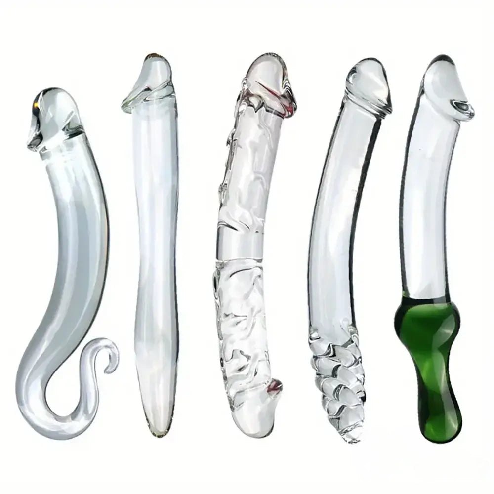 Clear glass double-ended dildo, photo 1