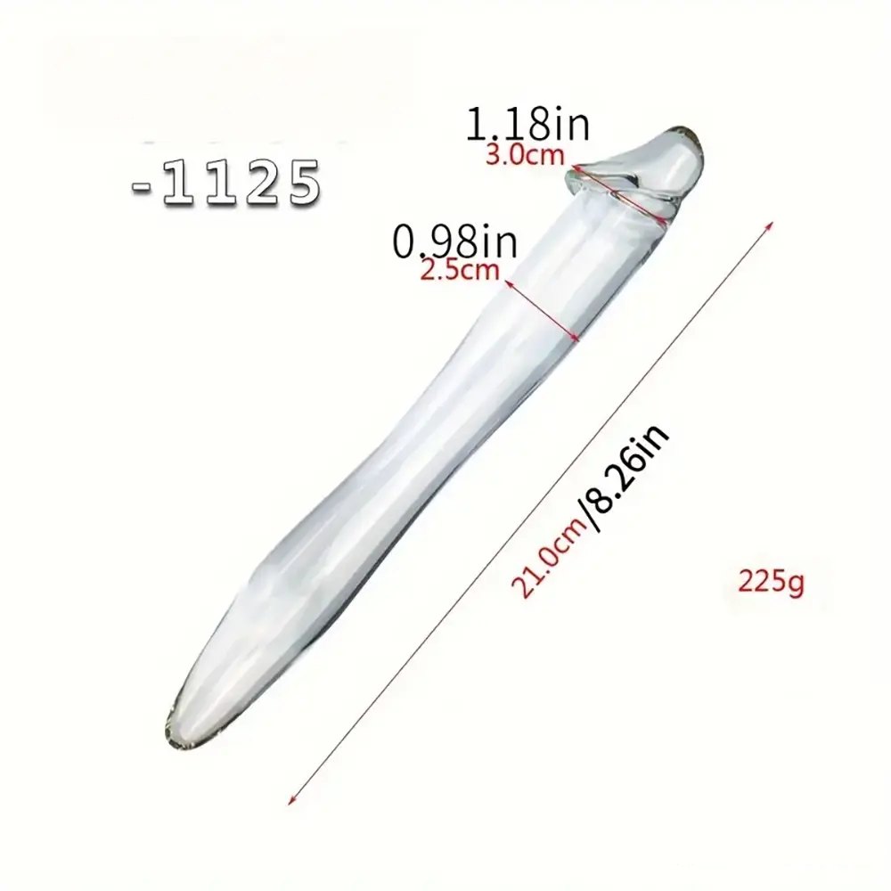 Clear glass double-ended dildo, photo 10