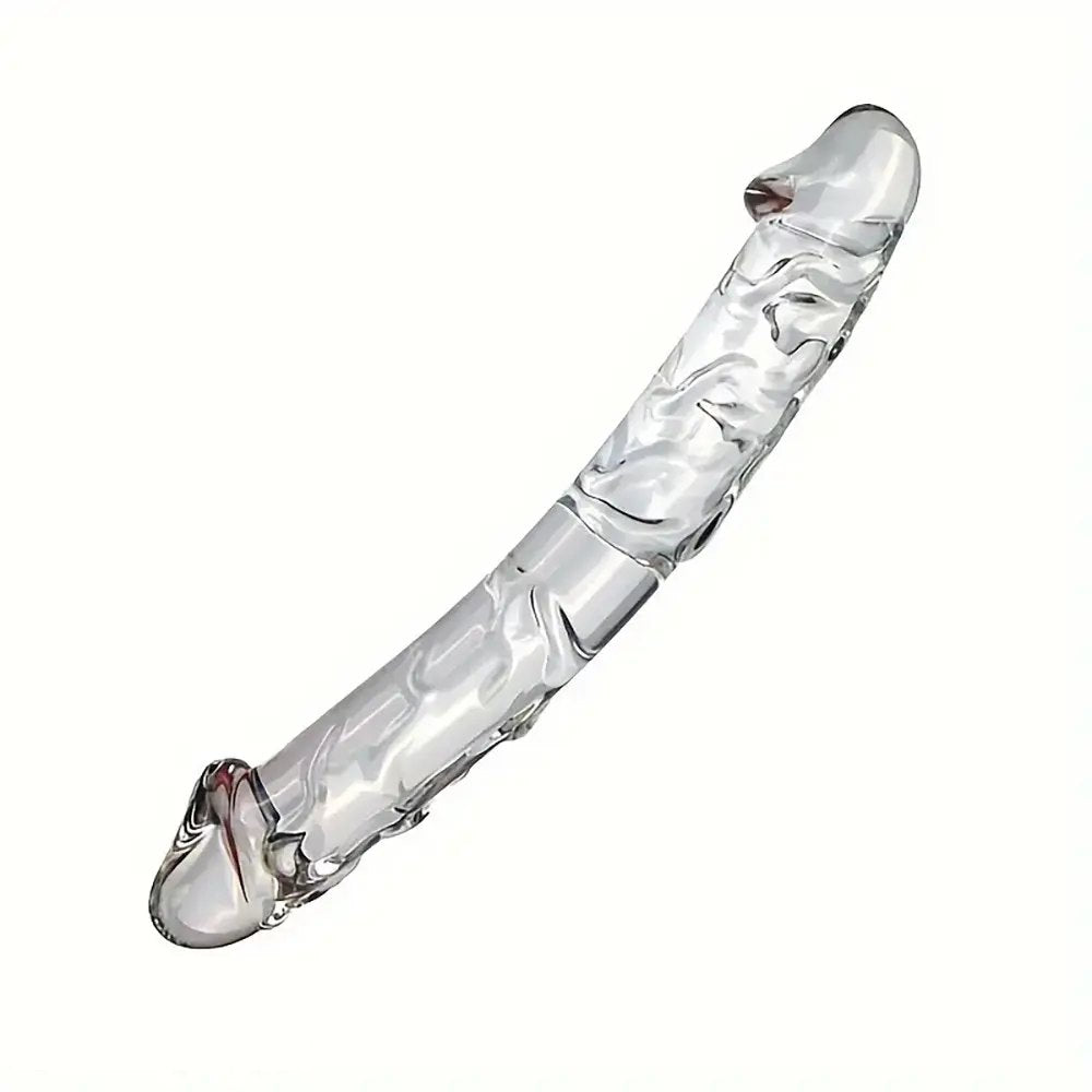Clear glass double-ended dildo, photo 1