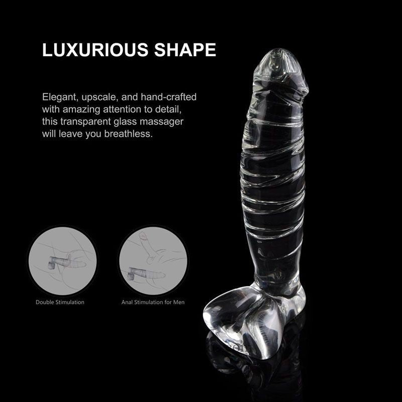 Clear glass spiral dildo, photo 4