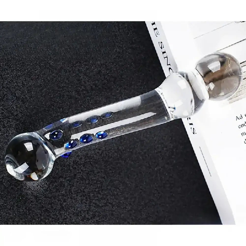 Clear glass double-ended wand dildo, photo 3