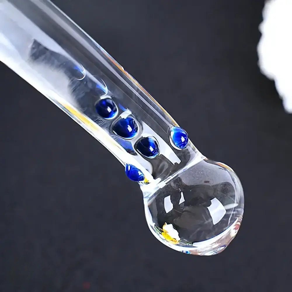 Clear glass double-ended wand dildo, photo 5