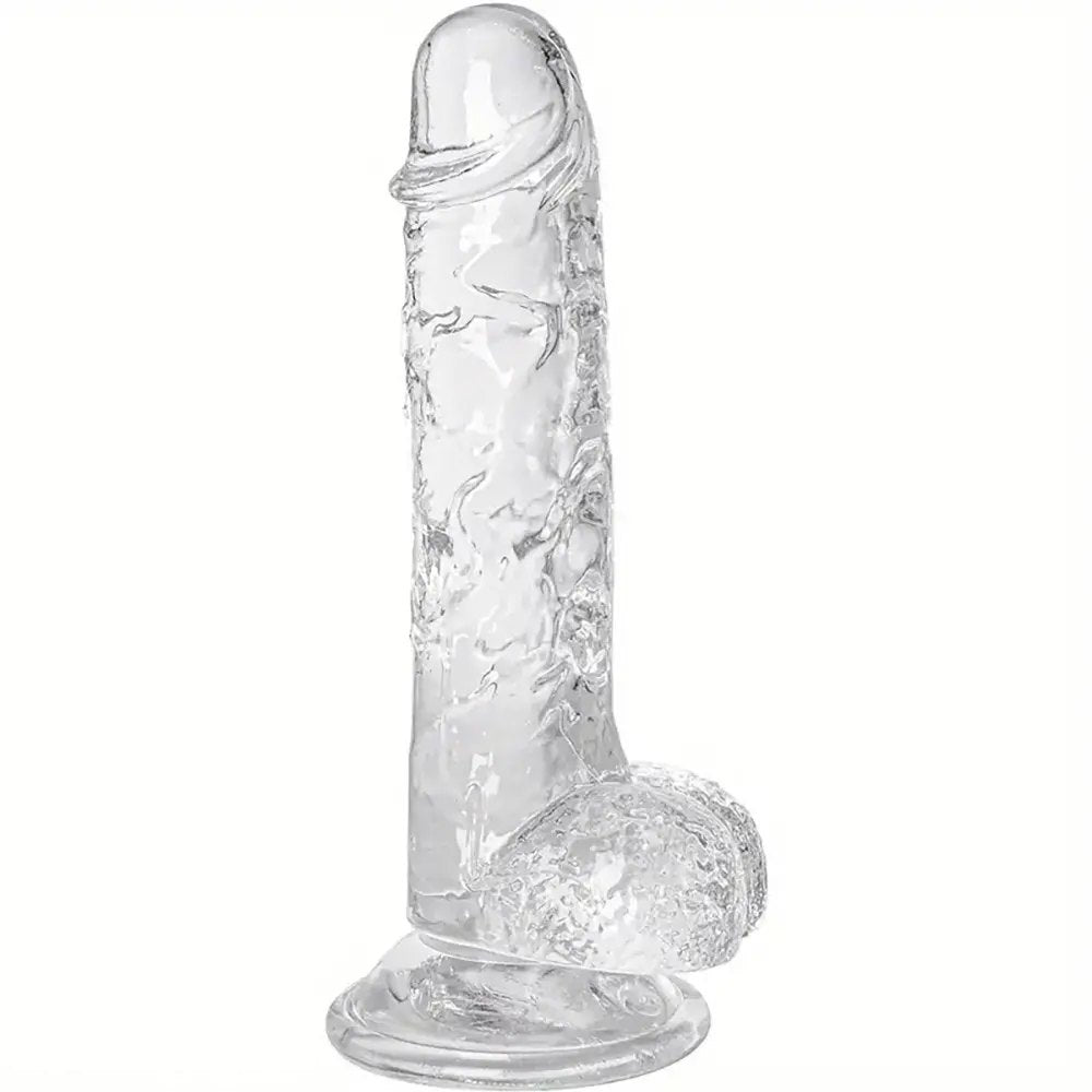 Clear realistic suction cup dildo, photo 1
