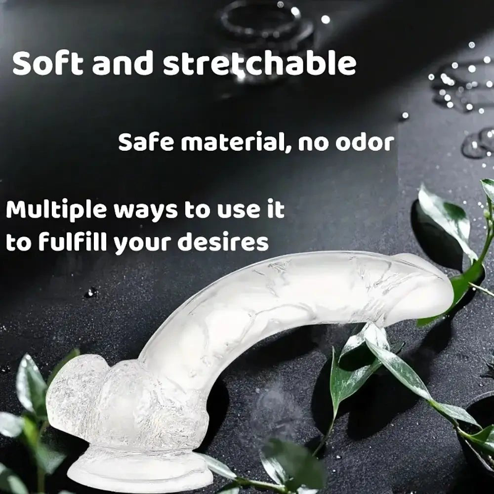Clear realistic suction cup dildo, photo 2