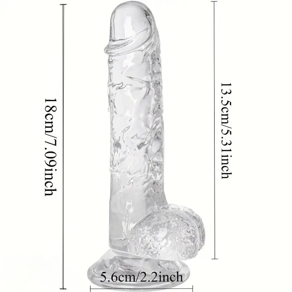 Clear realistic suction cup dildo, photo 3