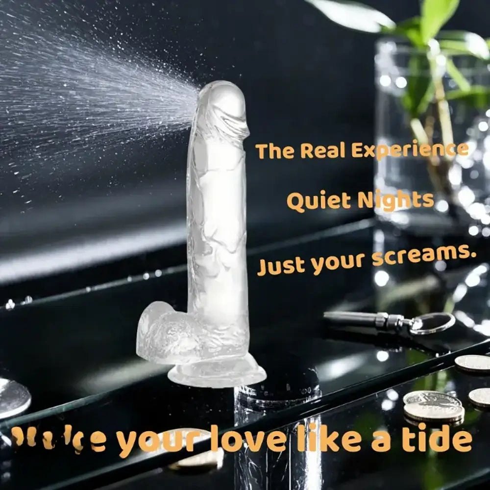 Clear realistic suction cup dildo, photo 6