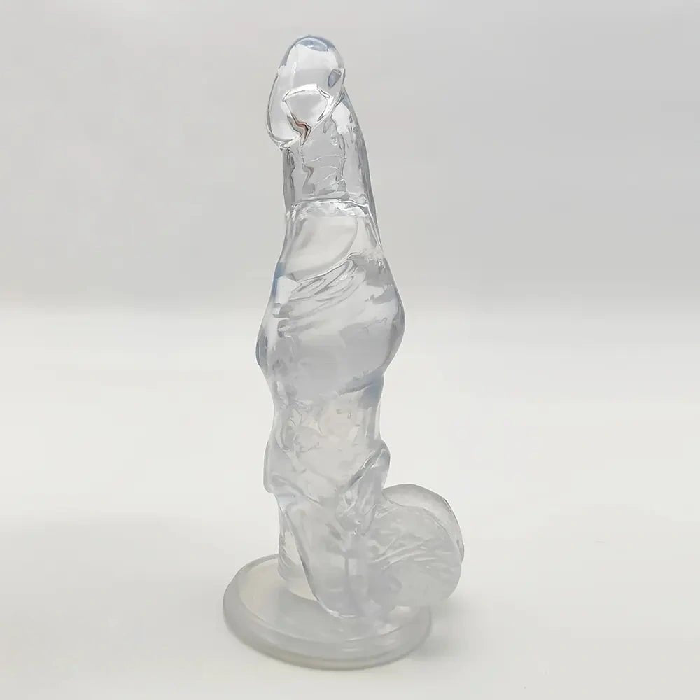 Clear PVC penis extension sleeve with ball loop, photo 1